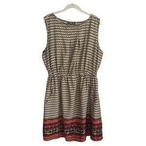 Women’s sleeveless 2X geometric print midi dress